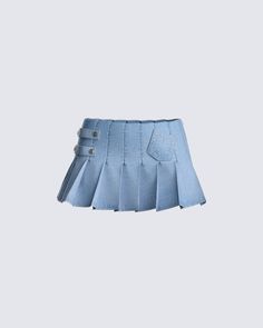 Cute Fitted Denim Skirt, Cute Fitted Denim Skirt With Pockets, Cute Fitted Mini Denim Skirt, Denim Pleated Skirt, Denim Fits, Tropical Print Top, Future Of Fashion, Swipe Right