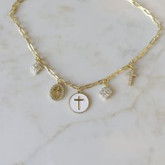 Cross Charm Necklace Christian Christmas Gift Ideas, Gifts To Get Your Best Friend, Charm Necklace Ideas, Small Business Jewelry, Trendy Things, Charm Necklace Diy, Cross Charm Necklace, Enamel Cross, Jewelry Cross