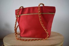 "Vintage Retro Red Jane Shilton  Handbag/Shoulder Bag with Gold Chain handles Measures: 9.5\" by 5\" with 33.5\" long chain handles. Offered in good vintage preworn condition with a light mark as pictured." Affordable Red Bags With Gold-tone Hardware, Cheap Red Bags With Gold-tone Hardware, Cheap Red Shoulder Bag With Gold-tone Hardware, Cotton House, Vintage Floral Print, Simply Lovely, 1980s Vintage, 1950s Vintage, Long Chain