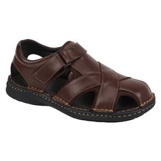 Pleasure Island Dark Brown Criss Cross Fisherman Sandals 6802 Discover the incredible versatility and undeniable comfort of our Fisherman Sandals for men. Designed with durable materials and thoughtfully adjustable straps, these sandals provide a personalized fit that ensures both toe protection and optimal breathability through strategically placed cut-outs. The supportive footbed guarantees all-day comfort, while the resilient rubber outsole delivers exceptional traction on any surface. Whethe Brown Slip-resistant Open Toe Sandals, Brown Slip-resistant Round Toe Sandals, Comfortable Slip-resistant Brown Sandals, Brown Slip-resistant Synthetic Sandals, Sandals For Men, Fisherman Sandals, Men's Casual, Cut Outs, Criss Cross