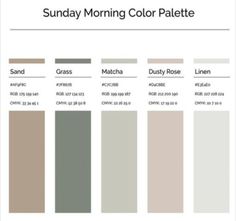 the color palette for sunday morning