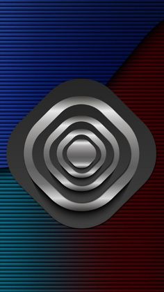 an abstract background with metal circles in the center and red, blue, and black stripes