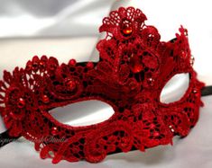 Red Masquerade Mask, Red Masquerade, Masquerade Mask Women, Lace Masquerade Masks, Ball Mask, Venetian Masquerade, Masquerade Masks