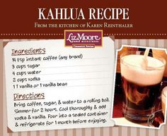 the recipe for kahlua recipe from the kitchen of karn reinhaler