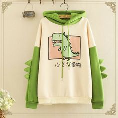 Hey!já quis ir para o mundo do seu anime preferido?então está no luga… #feminina # Feminina # amreading # books # wattpad Kawaii Hoodies, Winter Fashion Jackets, Easy Fashion, Style Kawaii, Party Kleidung, Cute Dinosaur