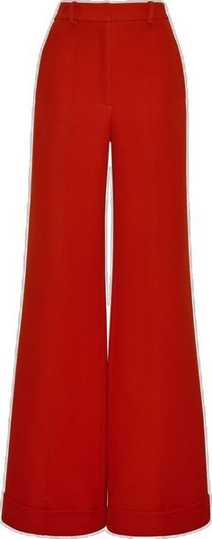 Adam Lippes, Wide Leg Trousers, Wide Leg, Trousers, Collage, Red, Pins