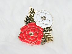 Pretty Peony & Anemone Enamel Lapel Pin! | Flower Pin | Flower Enamel Pin | Peony Pin | Plant Pin Spring Gift Enamel Pin, Spring Flower Enamel Pin Gift, Spring Flower Enamel Pin As A Gift, Spring Flower Enamel Pin For Gift, Rose Gold Flower Brooches As Gift, White Flower Enamel Pin For Wedding, Rose Flower Brooch Gift, Decorative Pins, Grandma Chic