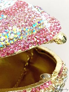 Bird in Bag - Crystal Rhinestone Cupcake Clutch Bag, Evening Handbag for Women, Handmade Metal Rhinestone Chain Bag for Wedding, Br Luxury Pink Evening Bag With Rhinestones, Luxury Pink Rhinestone Evening Bag, Pink Rhinestone Clutch For Events, Pink Wedding Clutch With Rhinestones, Glamorous Pink Evening Bag With Rhinestones, Glamorous Pink Evening Bag For Gifts, Glamorous Pink Evening Bag As Gift, Pink Rhinestone Clutch Evening Bag, Gift Crystal Clutch Embellished