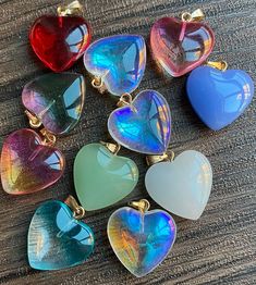 Heart multicolor pendants, can be used for necklaces, bracelets or keychains Glass Beads Jewelry, Jewelry Making Bracelet, Sterling Silver Cross, Cross Charms, Diy Charms, Colorful Heart, Pendant Bracelet, Silver Cross, Beads Jewelry