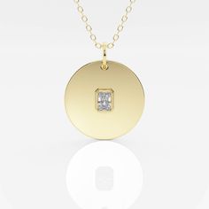 Featuring our Defining Diamond Medal, give your jewelry collection the Midas touch with this beautiful 14K gold round pendant. Embellished with a central lab grown diamond, this gold pendant will add the perfect amount of lustre to your look. Simple yet striking, this round gold pendant can be styled on its own or layered with daintier styles. Diamond Circle Pendant, Midas Touch, Dainty Style, Fashion Pendant, Pearl And Diamond Earrings, Radiant Cut Diamond, Radiant Diamond, Pearl Diamond, Circle Pendant