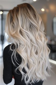 47+ Icy Blonde Balayage Hair Ideas Heavy Baylage Blonde, Long Blonde Hair Extensions Ideas, Blonde Hair Extensions Styles, Icy Blonde Shadow Root With Money Piece, Haircut Trends 2024, Blonde Hair With Extensions, Icy Blonde Highlights On Dark Hair, Multi Dimensional Blonde, Champagne Blonde Balayage