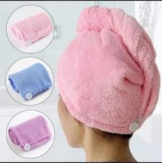 Ladies Bathroom, Koleksi Parfum, Microfiber Hair Towel, Hair Drying Cap, Bath Cap, Hair Towel Wrap, Hair Care Tools, Hair Drying, Hair Supplies