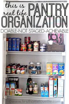 the pantry organization is organized and ready to be used