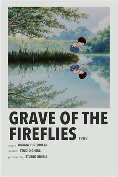 the poster for grave of the fireflies, which features two children sitting in water