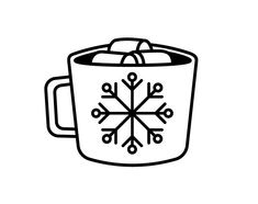 a mug filled with ice and snowflakes