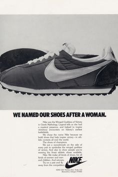 an advertisement for nike shoes from the 1970's