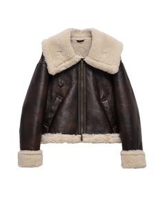 Sherling Coat, Thick Coat, Warm Clothes, Pu Leather Jacket, Chic Tops, Winter Vintage, Aviator Jackets, Vintage Long Sleeve, Coat Vintage