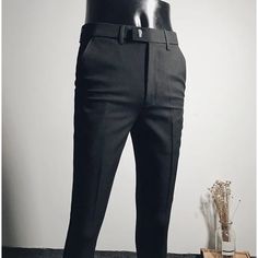 SPECIFICATIONS Material: Polyester Applicable Season: Winter Style: England Style Applicable Scene: Daily Front Style: Flat Pant Closure Type: Zipper Fly Gender: MEN Item Type: Suit Pants High Waist Slim Fit Dress Pants With Pockets, Slim Pants Men, Business Casual Wear, Flat Pant, Trousers Men, Formal Suit, England Style, England Fashion, Formal Suits