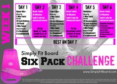 Six Pack Abs Workout, Challenge Week, Lower Abs, Motivation Board, Six Pack Abs