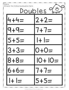 a printable worksheet for adding to two digit numbers with the same number