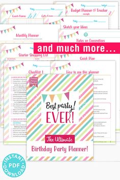 the ultimate birthday party planner printables