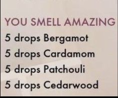 Oil Scent Combinations, Perfume Blends