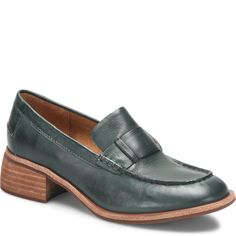 Introducing the Kya Loafer in Green - the perfect addition to your elevated capsule wardrobe. This staple piece boasts a 1 3/4" heel height and a hand finished metallic leather upper, creating a luxurious feel. With a lightweight rubber outsole, these loafers are both stylish and comfortable. Oxford Pumps, Loafer Shoes Women, Shoes And Boots, Heeled Loafers, Dillard's, Staple Pieces, Metallic Leather, Leather Pumps, Sweater Accessories