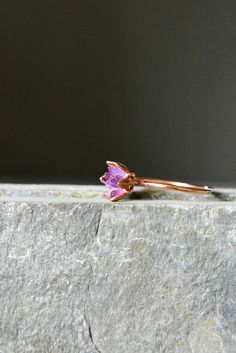 Unique Amethyst ring in my copyrighted lotus flower ring design. Uncut Amethyst gemstone (January birthstone!) set into a handcrafted rose gold fill band with 4 prongs holding a rose gold color etched cup. Each piece of rough Amethyst is placed randomly in a mosaic way. You will find a mix of light to saturated Amethyst purples. Made to order. All sizes. I love this ring as sparkly, any occasion present for her, uncut gem Amethyst engagement ring, January birthstone gift, Birthday gift for her, Promise Rose Gold Amethyst Gemstone Ring, Rose Gold Amethyst Gemstone Ring For Promise, Promise Amethyst Ring In Rose Gold, Pink Amethyst Ring With Gemstone Accents As Gift, Rose Gold Amethyst Ring As A Gift, Pink Amethyst Crystal Ring For Gift, Pink Amethyst Rings For Gift, Pink Amethyst Crystal Ring With Gemstone, Pink Sapphire Rings With Gemstone Accents