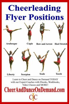 a poster with different poses for cheerleaders