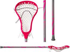 the pink lacrosse goalie set is ready to be used for practice and play on