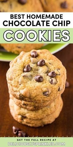 Look no further than the Best Homemade Chocolate Chip Cookies! These easy Christmas cookies are soft and chewy with crispy golden brown edges. This Christmas dessert idea is also quick to prepare! Save this holiday baking recipe! Back To School Food Ideas, School Food Ideas, Chocolate Chip Cookies From Scratch, Back To School Food