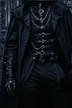 Gothic Steampunk Men, Male Vampire Aesthetic Outfit, Goth Villain Outfit, Dragoncore Outfits Male, Male Fairytale Outfit, Medieval Gothic Fashion Male, Punk Goth Male Outfit, Prince Clothing Aesthetic, Medieval Mens Fashion