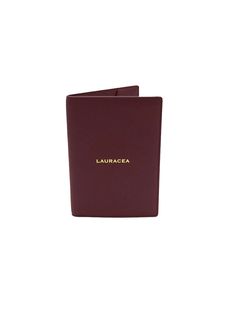 DESCRIPTION: Travel in style with LAURACEA’s Passport Case. These sleek leather covers are handcrafted in Italy from high quality Italian leathers. Convenient leather slip pockets hold a passport and boarding pass, combining quality, function and beauty into this smart travel accessory. Detailed stitching and a gold embossed logo finish these luxe pieces. DIMENSIONS: SIZE: H: 5.5" W: 4" Classic Smooth Grain Card Holder For Travel, Luxury Leather Travel Accessories Gift, Luxury Burgundy Leather Wallet, Elegant Bifold Travel Card Holder, Elegant Bifold Card Holder For Travel, Elegant Brown Travel Accessories, Luxury Burgundy Wallet For Everyday Use, Travel Wallets With Interior Card Slots In Burgundy, Travel Wallet With Interior Card Slots In Burgundy