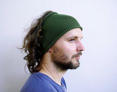 Knitted Mens Headband Guys knit hair wrap - olive green Unisex Adults Dread band Mens Headband, Headband Men, Knitted Headband, Valentines Day Gifts For Her, Olive Green Color, Knitting Ideas, Long Hair Styles Men, Ear Warmers, Daughter Gifts