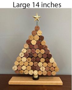 Cork trees made by an individual with a disability.  Each tree is unique.  Trees stand 9", 11" and 14" high.  Available as a set in another listing.  Your trees will be different from the ones shown due to the natural variances of the corks. Cork Xmas Tree, Cork Christmas Tree, Cork Trees, Wine Cork Christmas, Wine Cork Christmas Tree, Cork Christmas, Cork Christmas Trees, Cork Tree, Cork Ornaments