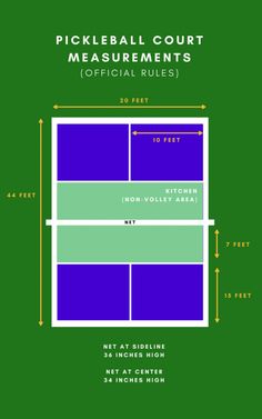 the measurements for a pickleball court