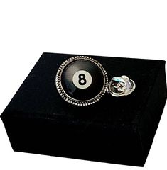 8 ball cuff links cuff links and Pin, 19mm in size Classic Black Lapel Pin For Formal Occasions, Classic Black Pins For Gifts, Eight Ball, Billiards Pool, Jewelry Cleaning Solution, 8 Ball, Ear Jacket, Tie Pin, Tie Clips