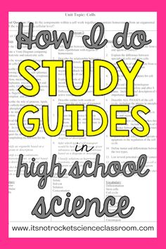 the title for how do study guides in high school science, with text overlay