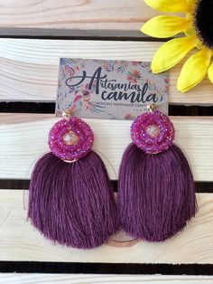 Completely Handmade- ready to ship! Final sale- no exchanges on jewelry. Thank you for your support! Purple Fringe Tassel Earrings Gift, Fringe Drop Earrings As Gift, Fringe Drop Earrings For Gift, Fringe Drop Earrings Gift, Purple Dangle Tassel Jewelry, Purple Dangle Tassel Earrings, Purple Dangle Jewelry With Tassels, Purple Dangle Earrings With Tassels, Adjustable Tassel Earrings As Gift