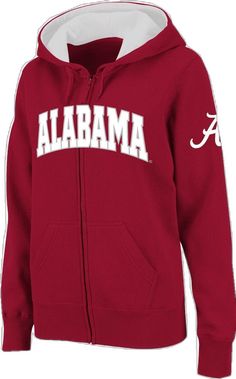 Alabama Crimson, Crimson Tide, Alabama Crimson Tide, Knit Cuff, Full Zip Hoodie, Alabama, Zip Hoodie, The Game, Rib Knit