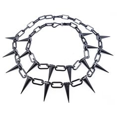 SPIKE IT – VERAMEAT Edgy Black Necklace For Streetwear, Edgy Streetwear Choker Necklace, Edgy Metal Necklaces For Streetwear, Edgy Metal Chain Necklace, Early 2000s Goth, 2000s Goth, Spiked Jewelry, Goth Vibes, Vip Card