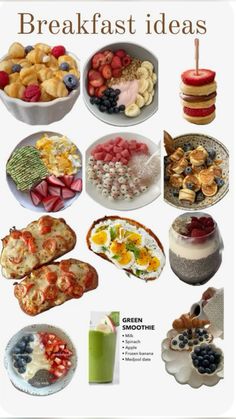 the poster shows different types of breakfast foods