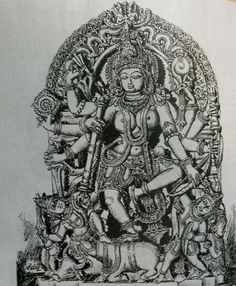 an old drawing of a person sitting on a throne with many other people around it