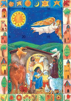 Advent Calendar Card Product/Goods : Creative Communications - Catholic Nativity Printables, Christmas Fabric Panels, Nativity Advent Calendar, Meaning Of Christmas, Scene Image, True Meaning Of Christmas, Christmas Nativity, Silent Night