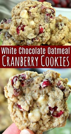 white chocolate oatmeal cranberry cookies are the perfect treat for christmas