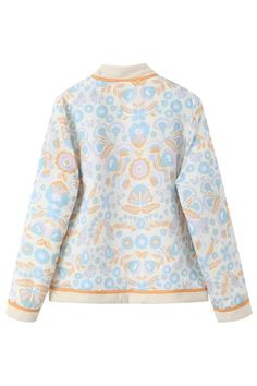 Goodnight Macaroon 'Pamela' Floral Printed Open-Front Cotton Jacket Quilted Cotton Long Sleeves Measurements: S - Waist 108cm, Length 63cm M - Waist 112cm, Length 64cm L - Waist 116cm, Length 65cm Machine cold and gentle cycle or hand wash cold Lay flat to dry Do not tumble dry Do not iron If you are unsure or need assistance selecting the proper size or color, please contact our Customer Services team and they'll be more than happy to help. Floral Print Long Sleeve Outerwear For Daywear, Cream Floral Print Outerwear For Fall, Spring Floral Print Outerwear With Stand Collar, Cream Floral Print Outerwear For Spring, Spring Cream Outerwear With Floral Print, Cotton Jacket, Custom Embroidery, Floral Printed, Exclusive Collection