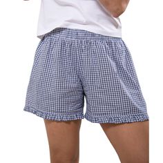 PRICES MAY VARY. Material: Gingham boxer shorts for women are made of polyester blend. Y2K plaid shorts are soft; breathable and skin-friendly. y2k lounge shorts women; checkered shorts; plaid pajama shorts comfy to wear Feature: Plaid boxer shorts for women have elastic waist; plaid print; wide leg; ruffle hem; above knee length. Plaid pj shorts women; gingham boxer shorts; y2k boxer shorts; boxer pajama shorts for women; going out summer shorts for women Size: Cute boxer shorts for teen girls Boxer Shorts For Women, Cute Lounge, Pj Bottoms, Gingham Shorts, Bloomers Shorts, Shorts Cute, Lounge Pajamas, Plaid Fashion, Lounge Shorts