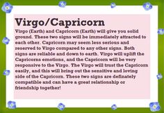 a sign that says, virgo / capricon