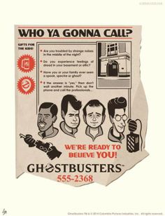 an advertisement for ghostbusters from the 1950's