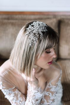 Show-stopping bridal headpiece adorned with fine Austrian crystals | Wedding, wedding inspiration, wedding looks, bridal outfits, wedding hairstyles, wedding hair bride, wedding hair accessories, bridal hair accessories, bride hairstyle, bridal hair ideas, bridal hairstyles, romantic bride, romantic wedding, sparkly headband, bridal headband, bridal tiara, bridal headpiece, luxury wedding, glam bridal hair, hair accessories for brides #weddinghair #bridetobe Headpieces For Brides, Hair Styles Bridal, Luxury Jewelry Diamond, Bridal Hair Ideas, Tiara Diamond, Bride Details, Crystal Bridal Headpiece, Glam Bride, Romantic Luxury